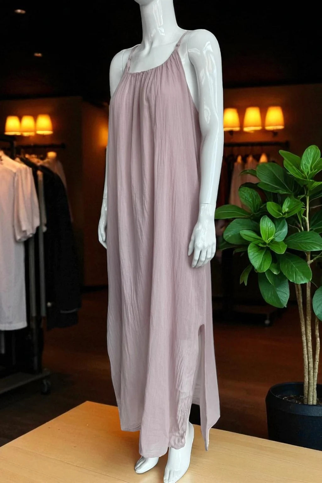 Cotton Strap Maxi Dress