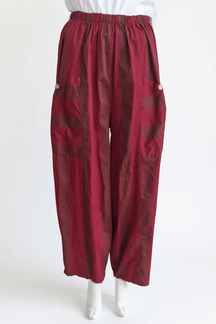 Made in Italy Stripe Barrel Leg Pant