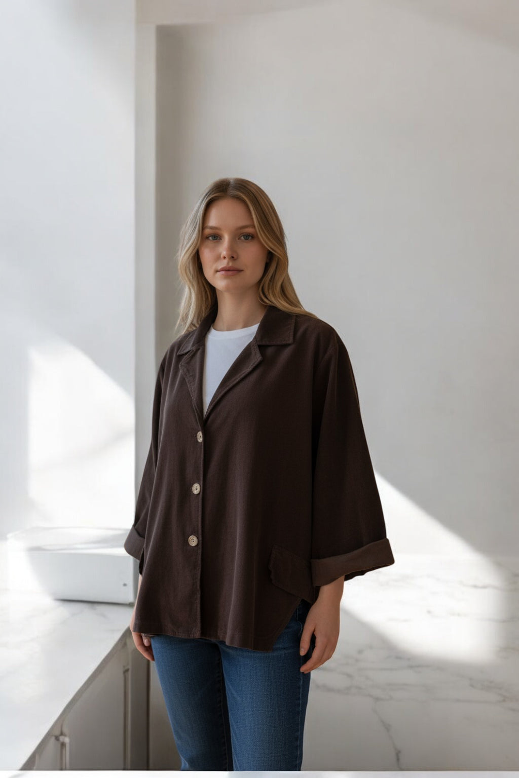 Made in Italy Corduroy Button Jacket