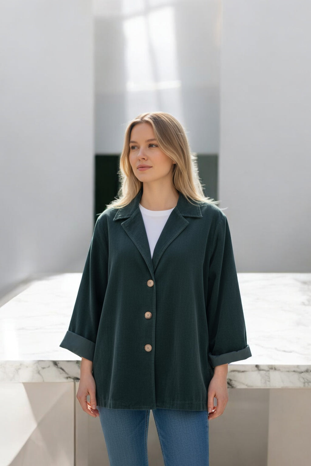 Made in Italy Corduroy Button Jacket