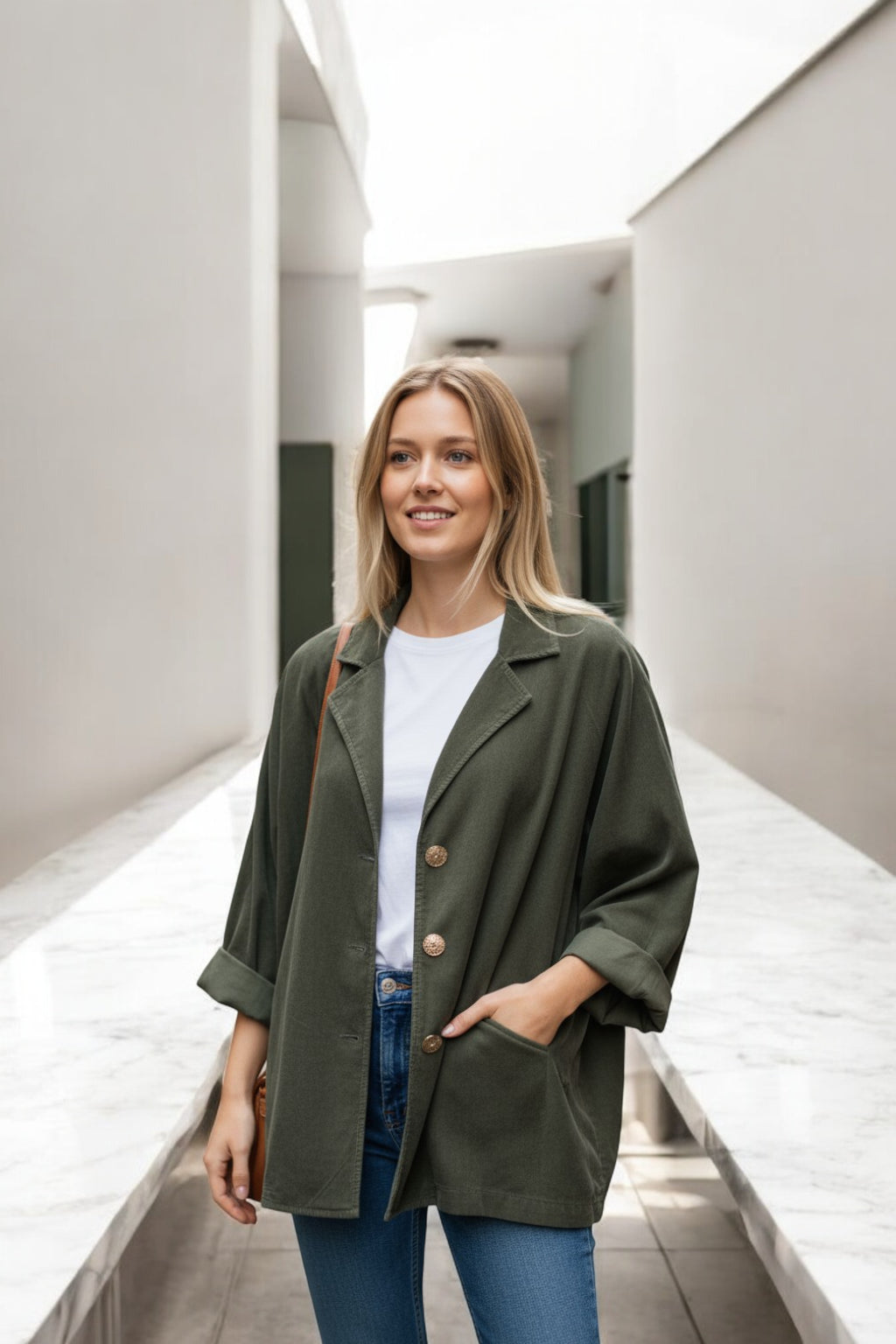 Made in Italy Corduroy Button Jacket