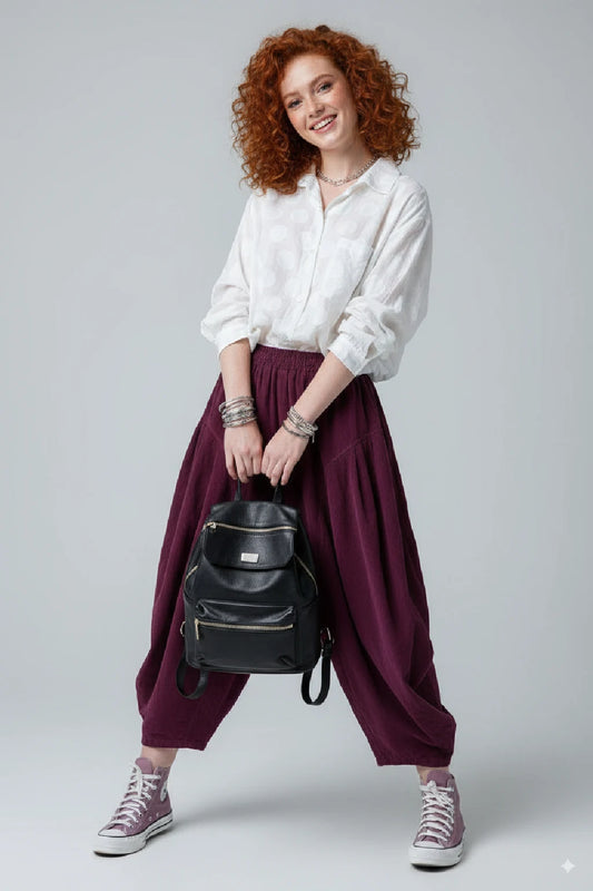 Women's Relaxed Fit Corduroy Balloon Pants