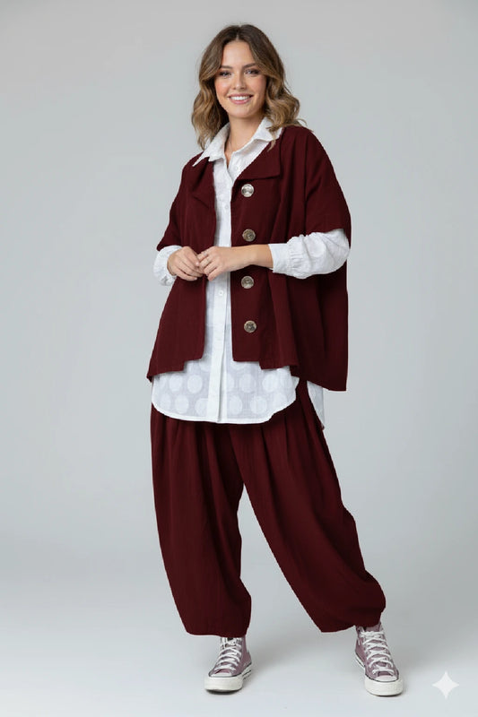 Women's Boxy Corduroy Button-Up Jacket