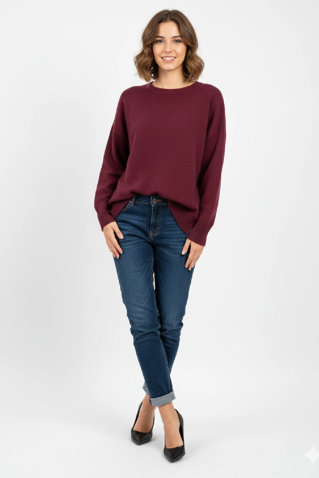 Made in Italy Soft Knit Split Hem Jumper