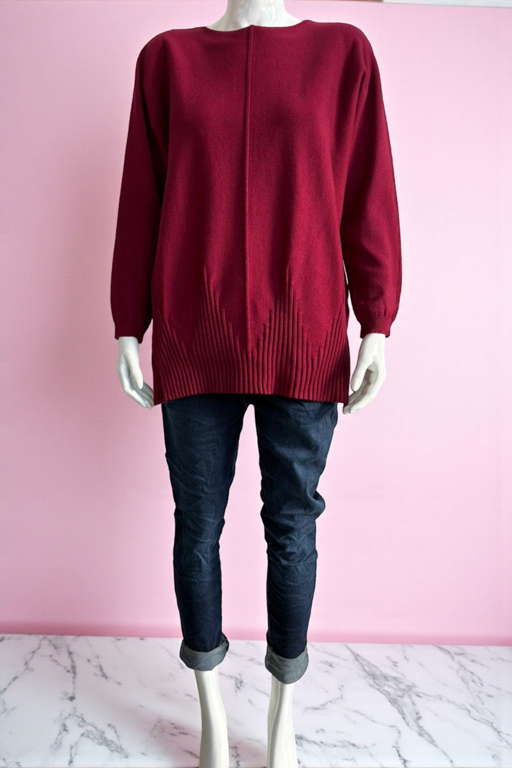 Women's soft knit Ribbed Hem Jumper