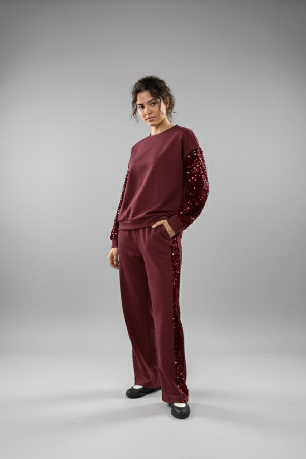 Made in Italy Sequin trim Scuba Pant