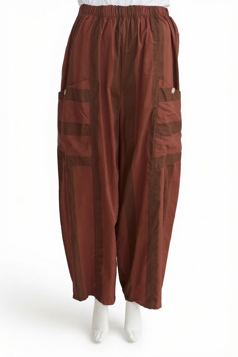 Made in Italy Stripe Barrel Leg Pant